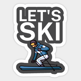 Lets ski Sticker